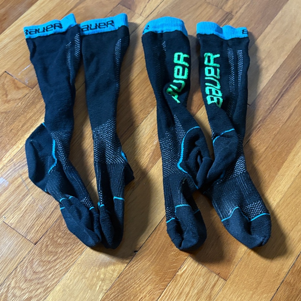 Bauer Hockey Black Sock Bundle